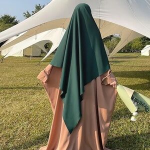 Long Khimar hijab with niqab Green khimar for hajj Umra Ramadan Eid Islamic
